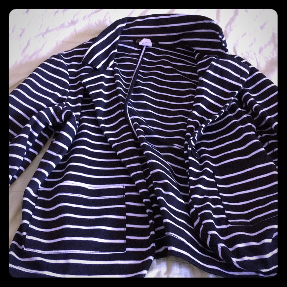 Black and white blazer